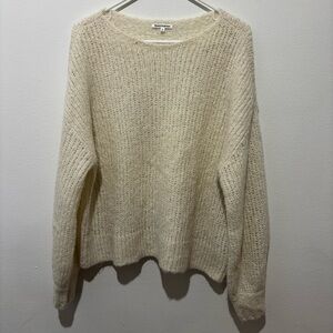 Reformation Kaya Oversized Baby Alpaca Sweater in Cream Sz S
